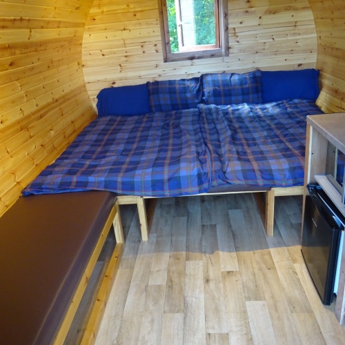 Seating area arranged as 1 large bed (sleeps up to 4). Bedding not supplied.